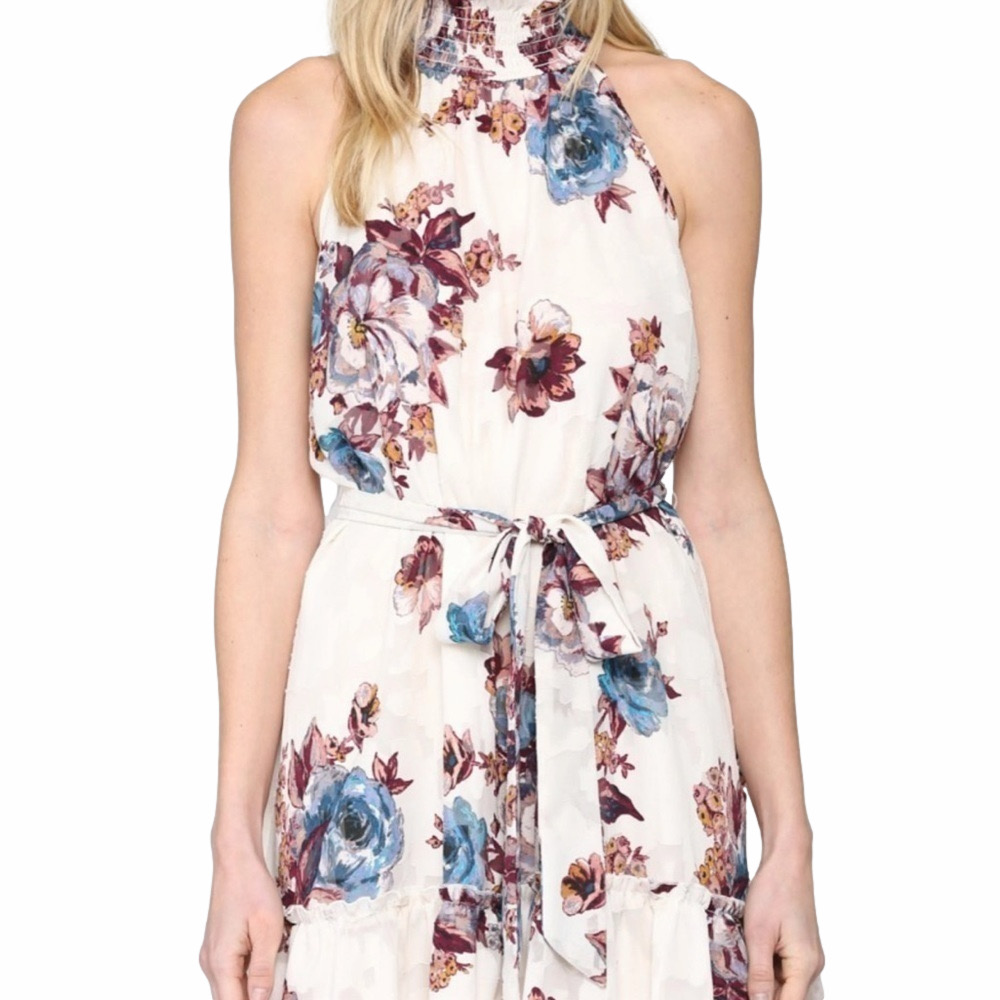 NanaMacs Cream Floral Dress Size Medium